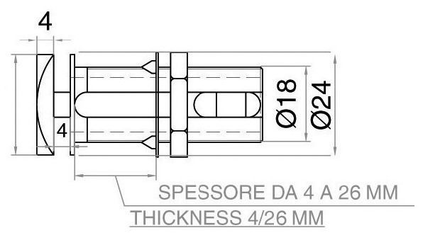 MERONI SCROCCO TUBOLARE PER SERRATURA PREMI/APRI 'NOVA' E 60 mm