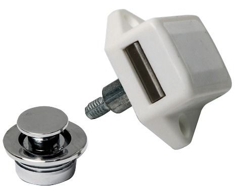 Scrocco Per Ponte Barca E Cassetti | Maniglia A Scatto Tonda In ABS Nero, Kit Completo Con Viti E Clip, Spessore Porta 2-7mm