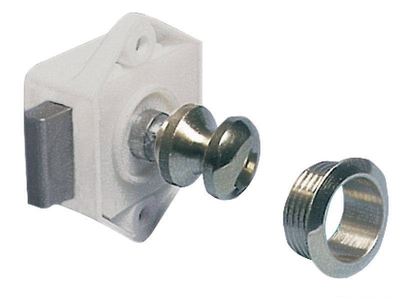 Scrocco Per Ponte Barca E Cassetti | Maniglia A Scatto Tonda In ABS Nero, Kit Completo Con Viti E Clip, Spessore Porta 2-7mm